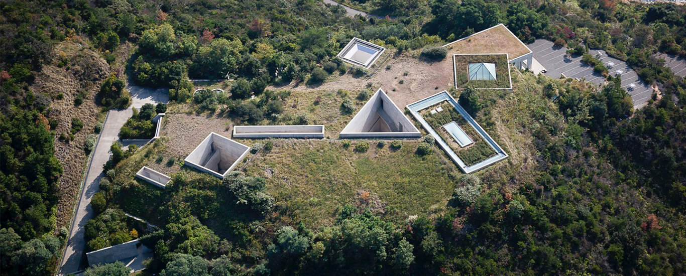 Aerial view of the benesse house museum